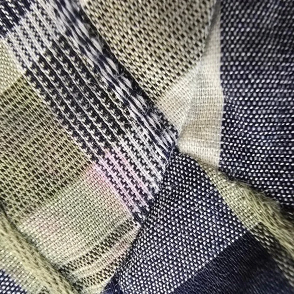 Veronica Beard Plaid Ruched Front Shirt Dress Navy Olive Green Size 2 - Picture 8 of 11